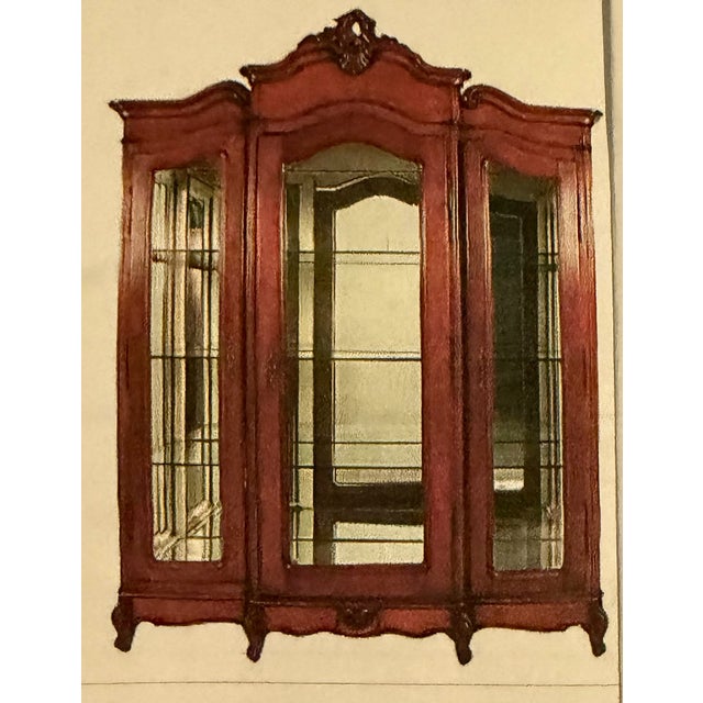 Brown French Louis XV Three-Door Display Antique Cabinet 1900-1910 Era For Sale - Image 8 of 8