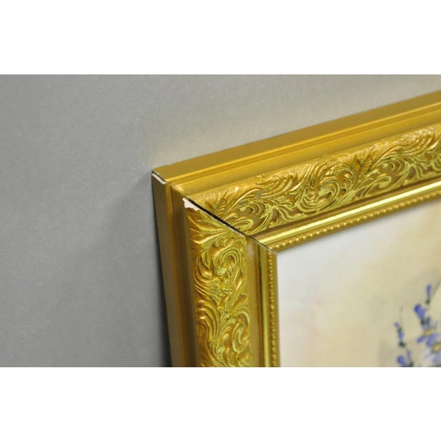 Late 20th Century Mary Wilson French Hand Painted Porcelain Plaque Pink Rose Flower Painting (B) For Sale - Image 12 of 16