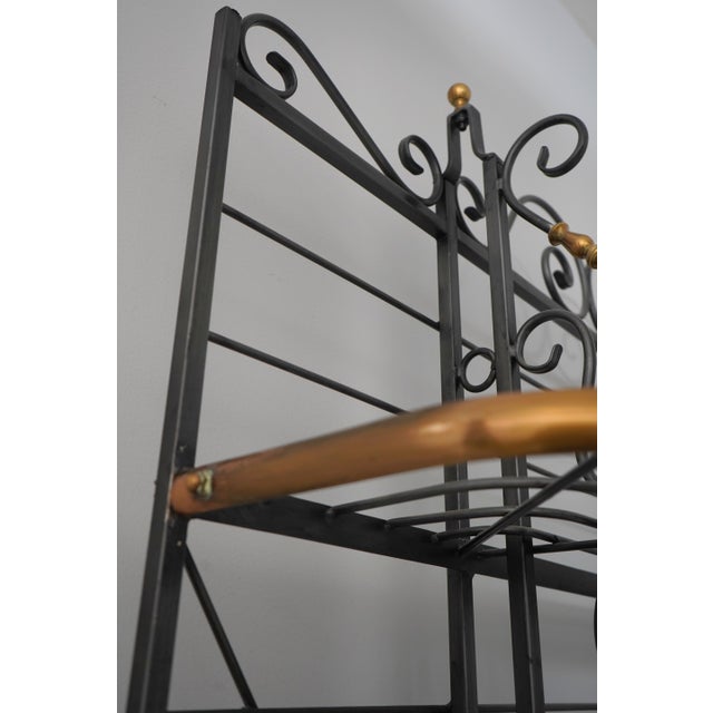 Charleston Forge Iron & Brass Large Bakers Rack For Sale - Image 11 of 16