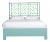 Chippendale Bed Queen - Turquoise For Sale