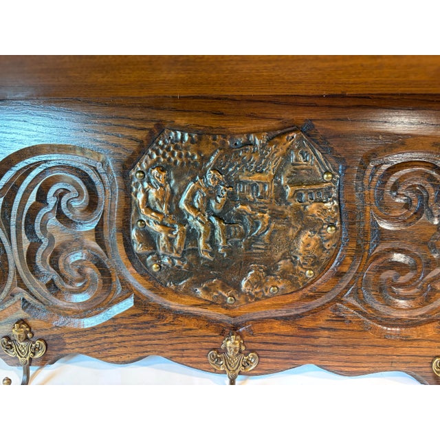 French Vintage Three Hook Wooden Pot Coat Rack For Sale - Image 3 of 8