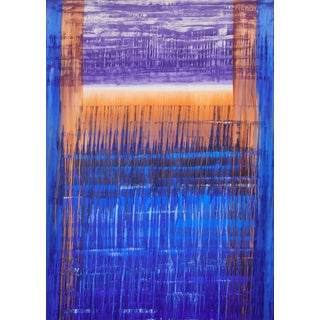 "Purple Orange Blue" Large Original Abstract Painting by Simon Findlay For Sale