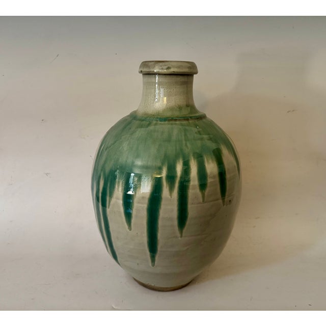 19th C. Japanese Glazed Celadon Jar. 17” tall x 11” wide. No condition issues.
