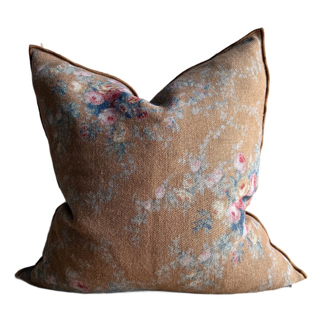 French Linen Accent Cover – Pompadour Havane 26 For Sale