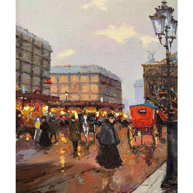 Pair of Mid-Century Paris Street Scenes Paintings by Robert Lebron, Framed For Sale - Image 14 of 18