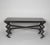 Contemporary hand-forged 'Zig-Zag' coffee table by Matthew Sidow. Hand-Painted Satin Black Steel Base with Black Glass...