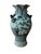 Hand-Painted Antique Chinese Blue Celadon Ceramic Vase With Figures, Turtles For Sale - Image 9 of 11
