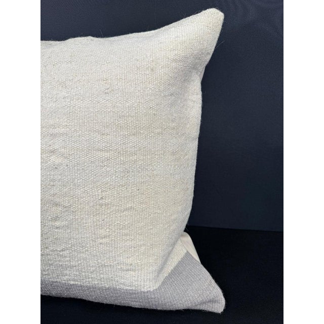 Contemporary Turkish Hemp Pillow Cushion Natural Beige Light Gray Cushion Cover 20x20 For Sale - Image 3 of 4