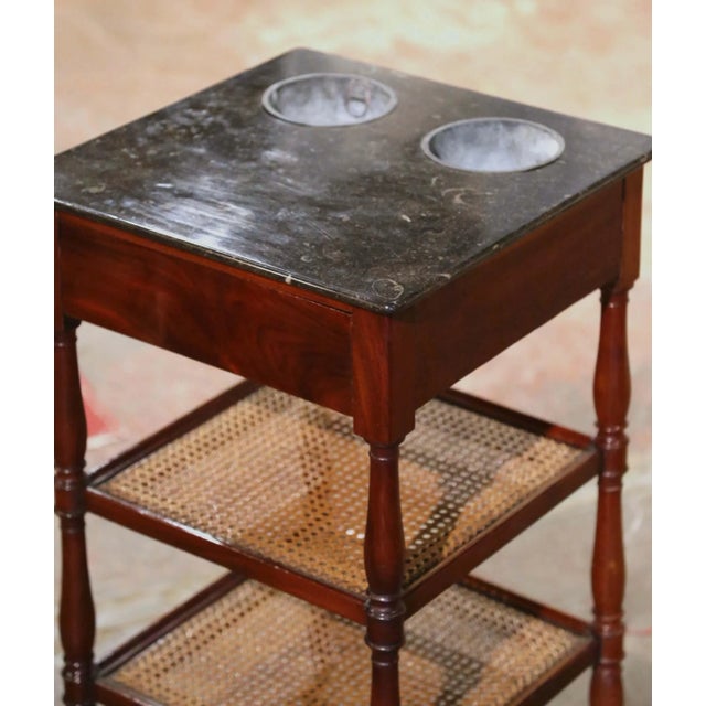 Brown 19th Century French Louis Philippe Walnut Rafraîchissoir With Marble Top For Sale - Image 8 of 13