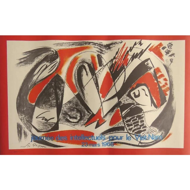 Day of Intellectuals for Vietnam Poster after Soulages, Picasso, Vasarely & Masson, 1968 For Sale - Image 5 of 17