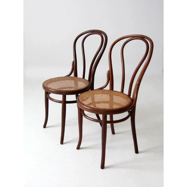 Farmhouse Antique Jacob & Josef Kohn Bentwood Chairs Pair For Sale - Image 3 of 12