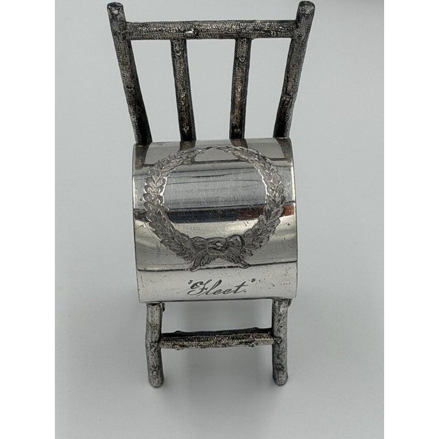 Late 19th Century Set of 6 American Victorian Sterling Silver Figural Chair Napkin Rings For Sale - Image 12 of 12