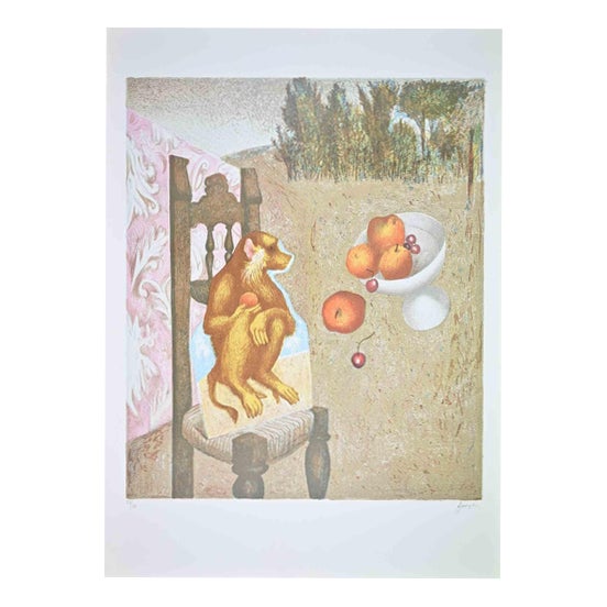 Enrico Benaglia, The Monkey, Lithograph, 1990s For Sale