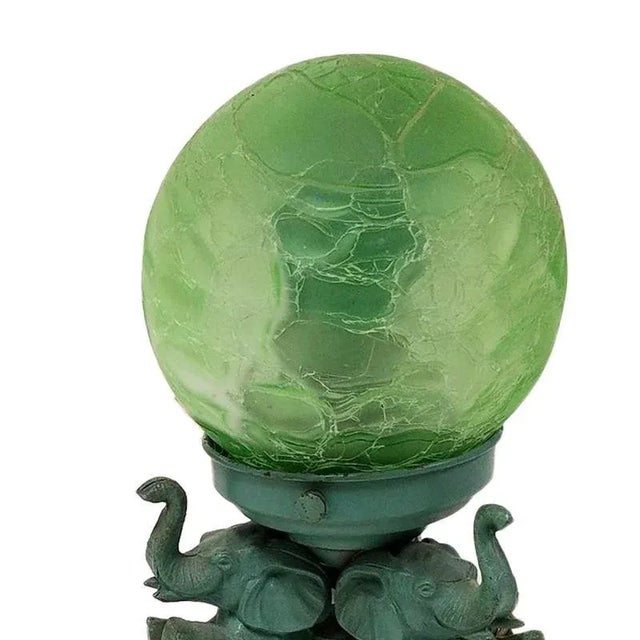 Art Deco Spelter Metal Elephant Lamp With Crackle Shade by a.p.t. Ny For Sale - Image 4 of 5