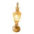 Vintage Crystal Table Lamp With Hand-Etched Botanical Motif, Cut Crystal Details & Finial Floral Designs For Sale