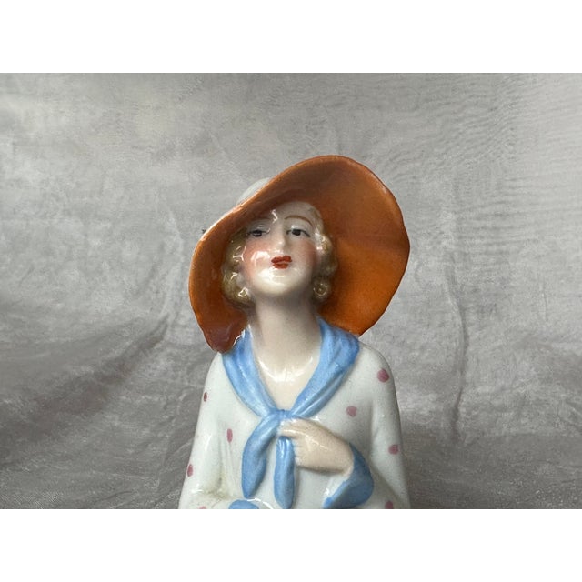 Burnt Orange Fasold & Stauch German Porcelain Flapper Girl Figurine For Sale - Image 8 of 13