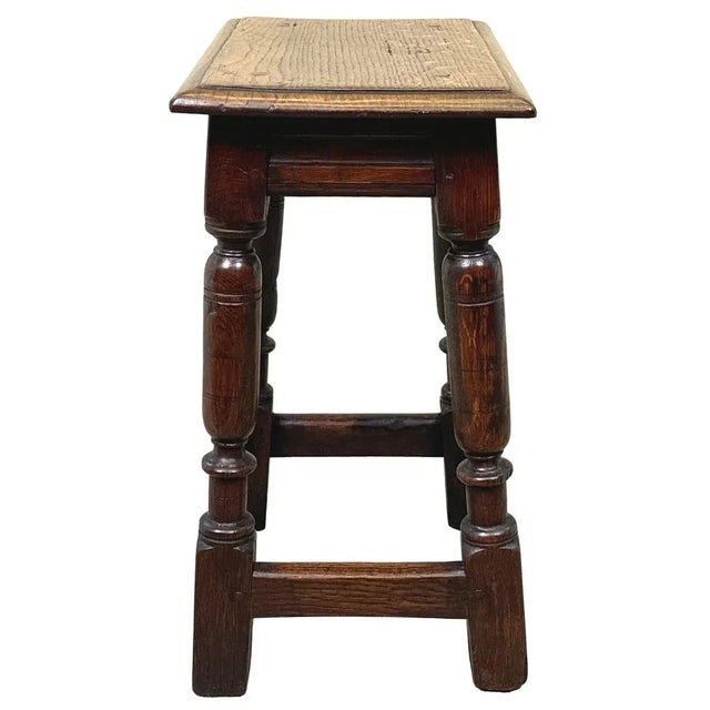 17th Century Rectangular Oak Joint Stool, 1660 For Sale - Image 10 of 11