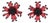 Francoise Montague Paris Red and Black Floral Resin Clip Earrings For Sale