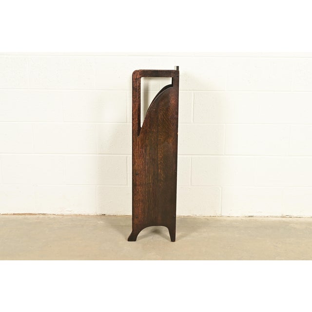 Lakeside Craft Shops Antique Mission Oak Arts & Crafts Magazine Rack, Circa 1910 For Sale - Image 9 of 11