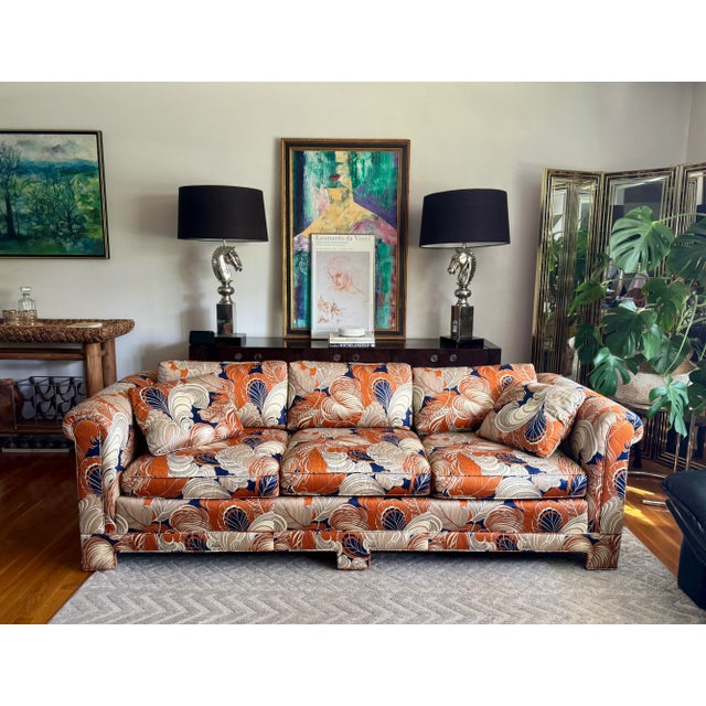 Exceptional custom sofa, commissioned and crafted in NYC. The construction is substantial and exacting, with a hardwood...