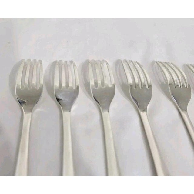 Metal Antique Art Deco Sterling Silver Dessert Forks, Sheffield, 1920, Set of 6 For Sale - Image 7 of 12