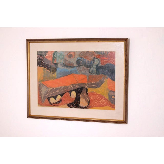 Unknown, Abstract, 1960s, Oil on Panel, Framed For Sale - Image 14 of 14