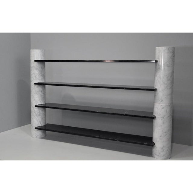 Loico Bookcase in Carrara and Marquina Marble by Angelo Mangiarotti for Skipper, 1970 For Sale - Image 12 of 16