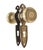 Traditional style passage door knob set made of brass door knobs and steel back plates. Priced as two door knobs, two back...
