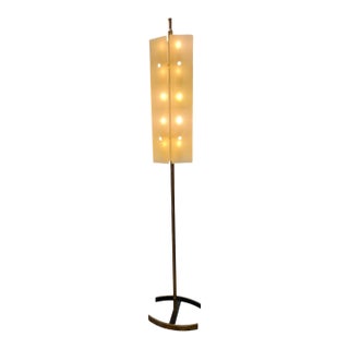 1950s Angelo Lelii Opaline Glass Floor Lamp For Sale