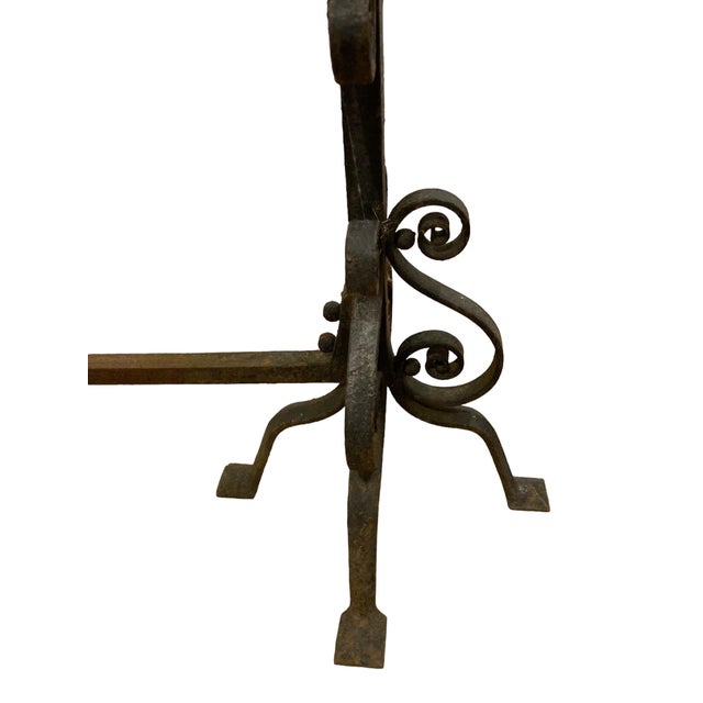 Large French Wrought Iron Fire Dogs, Set of 2 For Sale - Image 11 of 18