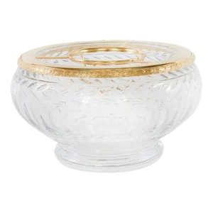 Vintage French Cut Crystal / Gilt Bronze Caviar Service