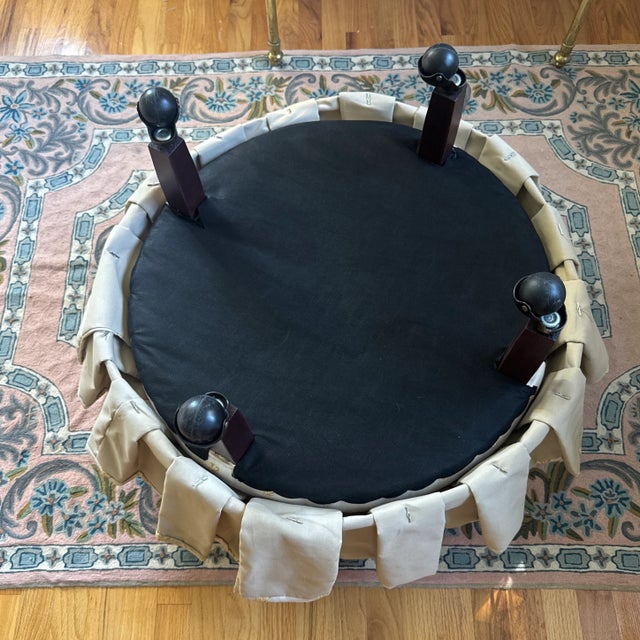 Early 21st Century Napoleonic Golden Bee Tufted Ottoman For Sale - Image 12 of 12