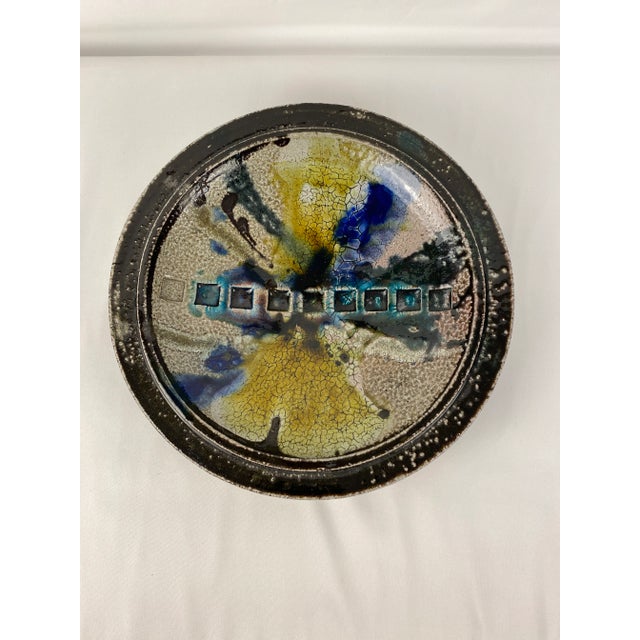 Round St. Clement Style Crackle Finish Ceramic Bowl, Signed For Sale In Miami - Image 6 of 6