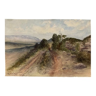 Attributed to Frank Henry Mason 1887 Mountain Landscape Original Watercolor For Sale