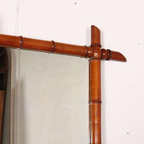 French Faux Bamboo Mirror, 1890s For Sale - Image 6 of 8