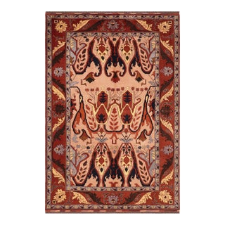 Rustic Kargahi 1980's Tan/Rust Wool Rug - 6'2'' X 9'0'' For Sale
