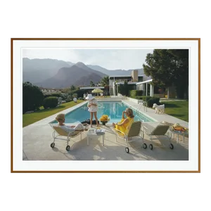 Poolside Poodle 1970 by Slim Aarons Framed C-Print