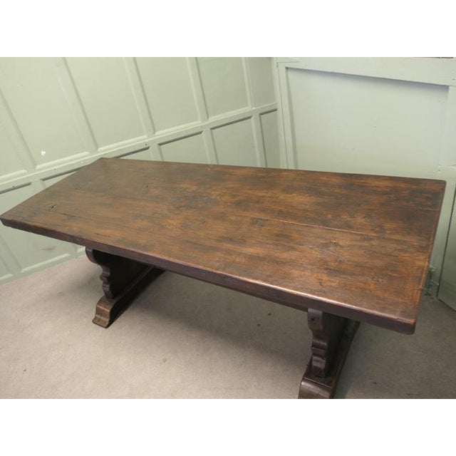 French Country Oak Refectory Table For Sale - Image 4 of 8
