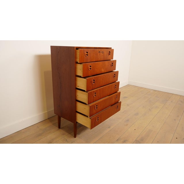 Vintage Chest of Drawers in Teak, 1950s For Sale - Image 10 of 12