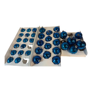 36 Vintage Blue Glass Holiday Balls