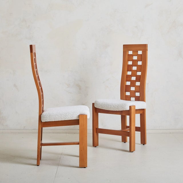 Wood Elm Dining Chair Attributed to Maison Regain, 1970s - 2 Available For Sale - Image 7 of 12