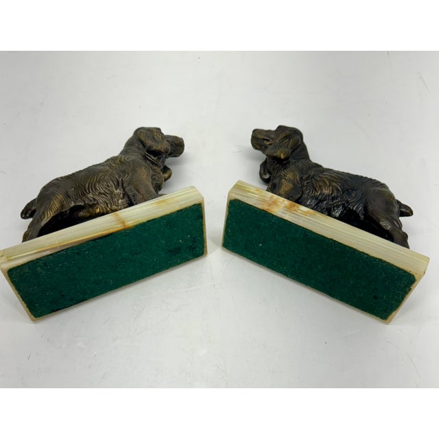 Pair of Mid Century Modern Dog Book Ends on Onyx Bases For Sale - Image 9 of 12