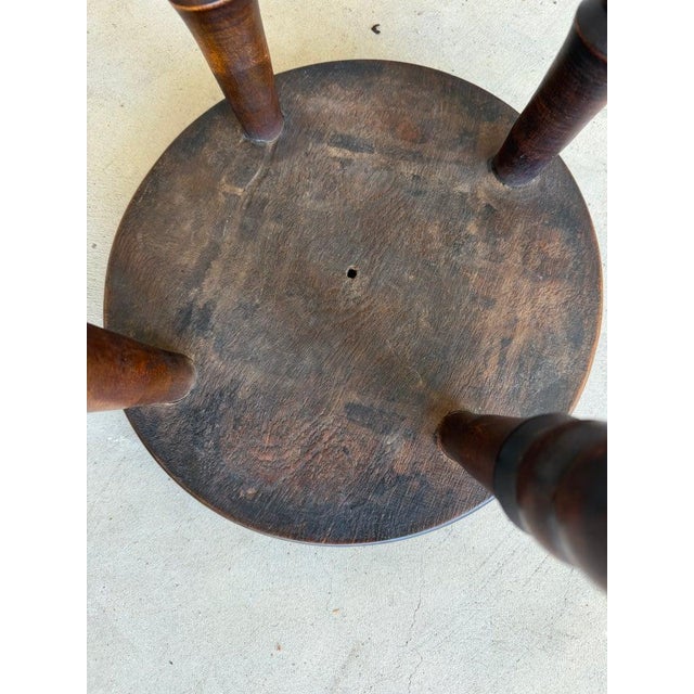 Late 19th Century 19thc English Walnut Pub Stool For Sale - Image 5 of 5