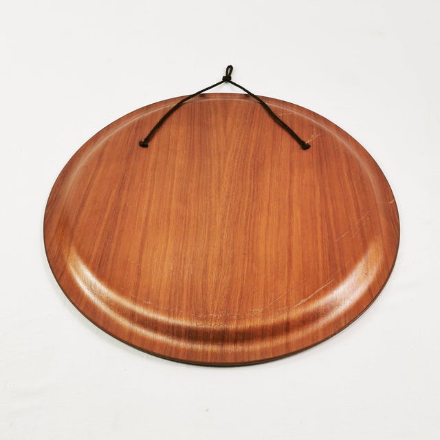 Mid-Century Round Teak Wall Mirror, Denmark, 1960s For Sale - Image 4 of 7
