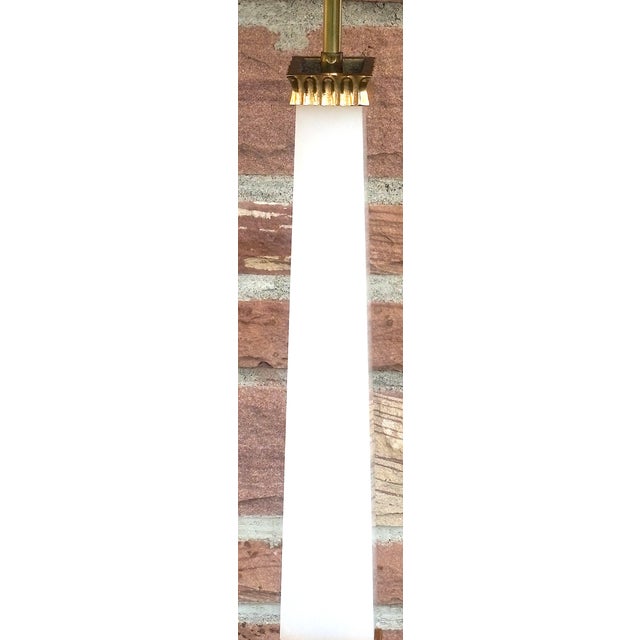 Mid-Century Modern Brass and Onyx 2-Light Table Lamp with Fabric Shade from Versace, 1970s For Sale - Image 3 of 13