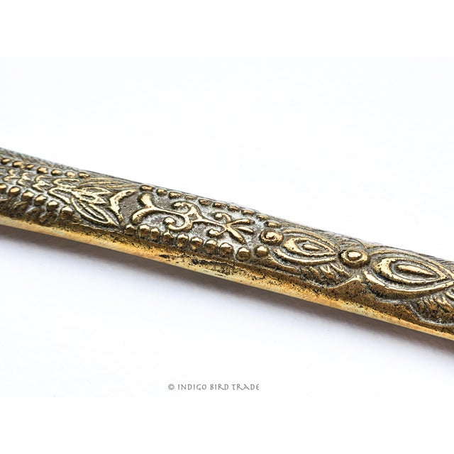Victorian Antique Brass Shoe Horn and Clothing Brush With Lion Handles For Sale - Image 3 of 8