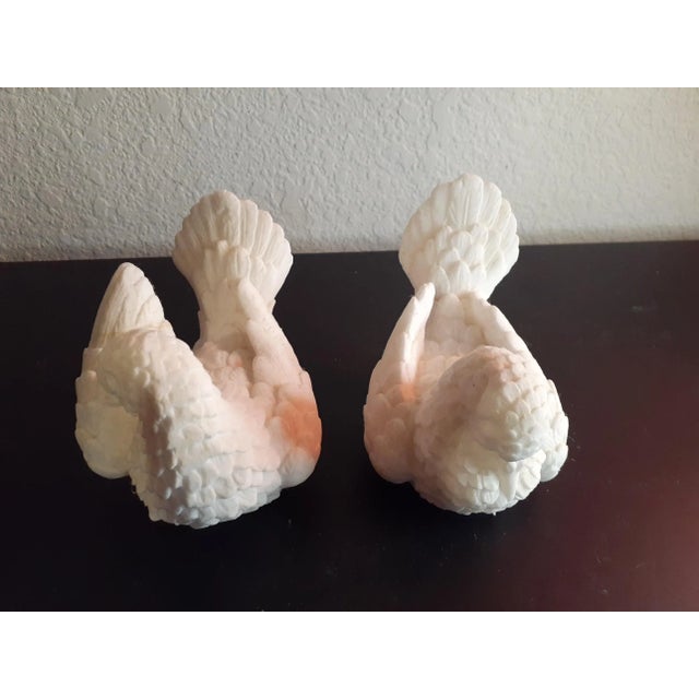 1980s Alabaster Textured Pigeon Figurines - Set of 2 For Sale In Dallas - Image 6 of 6