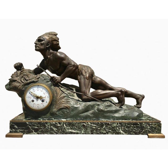 Art Deco Clock in Marble For Sale - Image 12 of 12