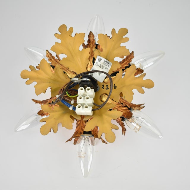 Metal Late 20th Century Palm Leaf Flush Mount by Banci Firenze For Sale - Image 7 of 7