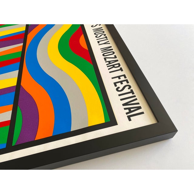 Sol LeWitt Vintage 1998 Modernist Silkscreen Print Limited Edition Framed Extra Large " Mostly Mozart Festival " Lincoln Center Poster For Sale - Image 12 of 18